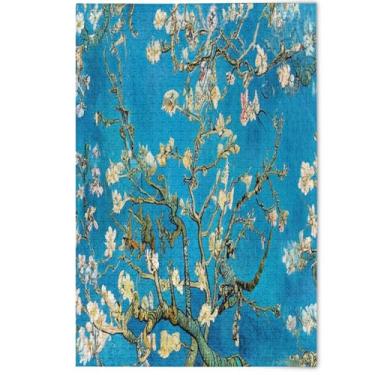 Imagem de Quebra-cabeça de arte floral azul adulto 1000 peças, presentes para amantes, família, criativo, divertido, presentes para adultos, decoração de arte animal, 1000 peças, 75 x 50 cm