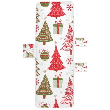 Imagem de Árvores de Natal vermelhas e verdes, capas de toalha de cadeira de praia, piscina, toalha com bolsos, espreguiçadeira de perseguição, 203 x 76 cm