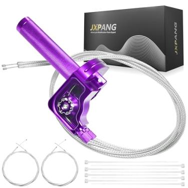 Imagem de JXPANG Conjunto universal de acelerador de torção grande de 2,5 cm, cabo push-pull duplo com janela transparente para moto Dirt Pit de 110-650 cc, motocross, quadriciclo e quadriciclo, aderência do