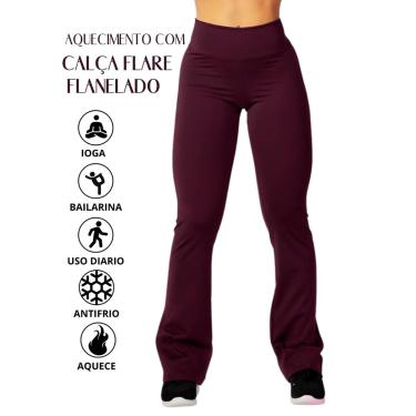 Imagem de Calça Flare Bailarina Flanelada Térmica Antifrio Forrada Em Suplex WOLFOX-Feminino