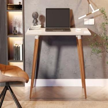 Imagem de Escrivaninha Industrial，Mesa Escrivaninha Retrô Escritório Minimalista Elegance Computador Pé Palito (Off White)