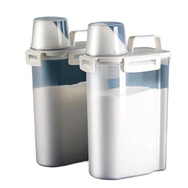 Imagem de Caixa Organizadora com Tampa à Prova de Vazamento para Amaciante - Recipiente Selado para Lavanderia(2,5L 4 peça)