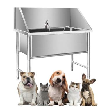 Imagem de Estação de Banho para Cães, Bandeja de Cuidados para Cães, Lavatório Profissional para Cães de Aço Inoxidável, Banheira para Cães, Piscina para Cães, Pia Doméstica, Para Cães Pequenos, Médios E