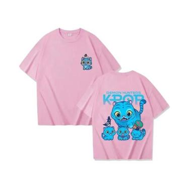 Imagem de Camiseta De Algodão KPOP Demon Hunter Tiger Para Pais E Filhos, Manga 