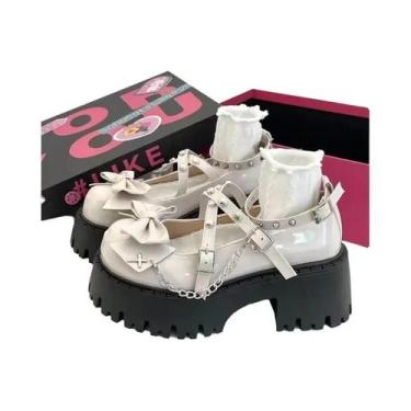 Imagem de Sapatos Mary Jane Femininos Antiderrapantes Primavera 2024 Moda Laço B