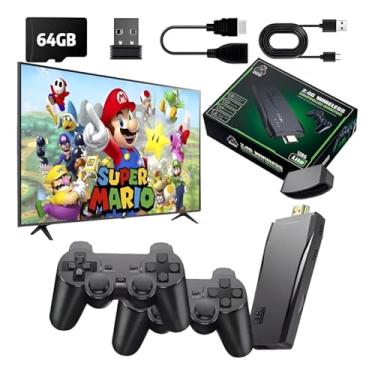 Imagem de Adaptador Game Stick 21 Mil Jogos Retro Hdmi + 2 Controles Sem Fio 4k HD
