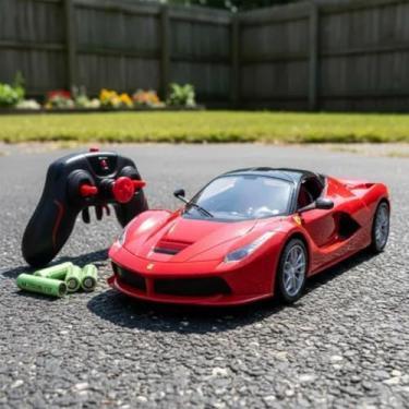 Imagem de Carro de Brinquedo Controle Remoto Super Car Recarregável com Luz Vermelho E Amarelo (Vermelho)