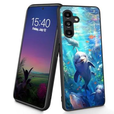 Imagem de Bxgolkgd Capa projetada para Galaxy A14 5G, capa protetora antiderrapante de silicone TPU macio e fina à prova de choque para Samsung Galaxy A14 5G 2023 6,6 polegadas - Golfinho fofo