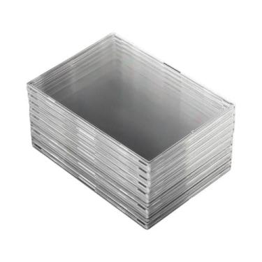 Imagem de Porta-Cartões De Acrílico Transparente Tipo Snap Para Cartões De Jogos