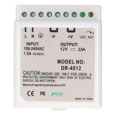 Imagem de Fonte de alimentação em trilho DIN Comutação LED ajustável regulada 12V 24V Entrada CA universal para gabinete de controle elétrico Caixa de fusíveis Material ABS 93x78x67mm (DR-45-12)
