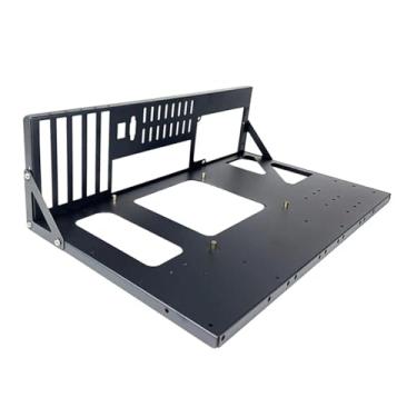 Imagem de Ysyqkn Gabinete aberto para computador com suporte para placa-mãe, acessórios para instalação, estrutura robusta, suporte para dois SSDs e dois HDDs, design