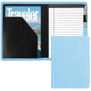 Imagem de Gorbado Pastas para pastilhas/portfólios, mini pastilhas, 12 x 20 cm, pasta organizadora de documentos A5 para homens e mulheres, azul celeste