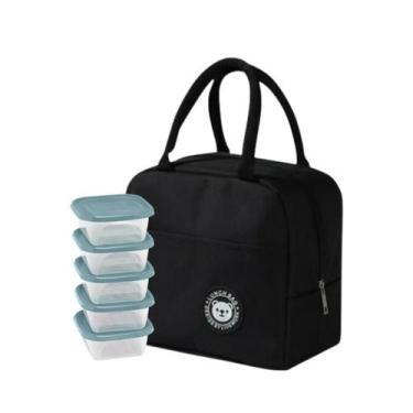 Imagem de Kit Bolsa Marmita Térmica com 5 Potes Herméticos Pequenos - Mormino, P