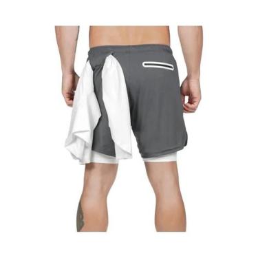 Imagem de Shorts Esportivos Masculinos 2 Em 1 Para Verão, Corrida, Praia, Academ