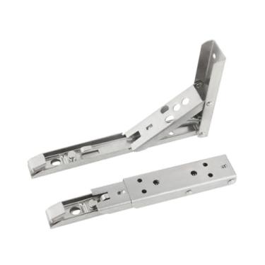 Imagem de Kit Suportes Mão Francesa Retrátil Dobrável Cantoneiras Mesa Balcão(Prata 2 PC-Engrossar,20CM)