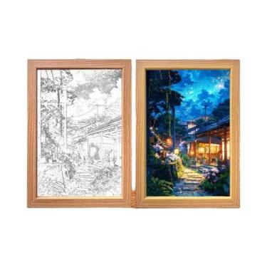 Imagem de Luminária LED Do Monte Fuji Com Moldura De Imagem, Luz De Parede Da Ci