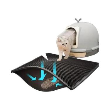 Imagem de Tapete Grande Antiderrapante Para Caixa De Areia De Gato, Camada Dupla
