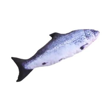 Imagem de Brinquedo De Gato Com Catnip, Almofada De Pelúcia Simulada De Peixe Pa