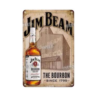 Imagem de Placa Decorativa De Metal Retro Vintage JIM BEAM Para Bar, Pub, Clube,