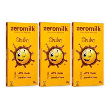 Imagem de Kit 3 chocolate fitt vegano zero leite smiles 40% sem açucar 70g - ONL