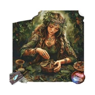 Imagem de Toalha De Altar De Deusa Da Floresta De Ervas Para Halloween E Natal, 