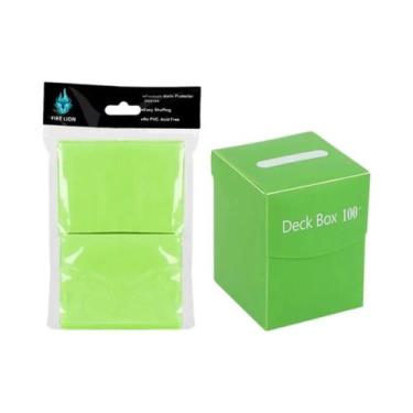 Imagem de Caixa De Cartas Padrão Fosca Para Pokémon MTG TCG Com Divisória 100PCS