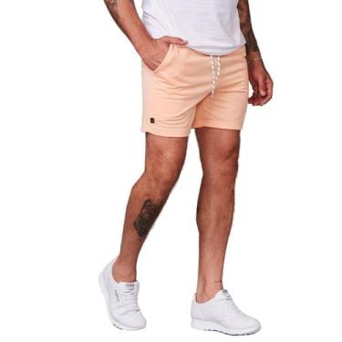 Imagem de Bermuda Masculina short Moletinho Casual Com Elástico - Daze, Laranja,