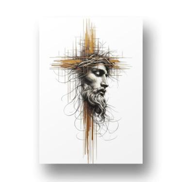 Imagem de Placa Quadro Decoração Evangélica Deus Jesus Cristo 20x28cm