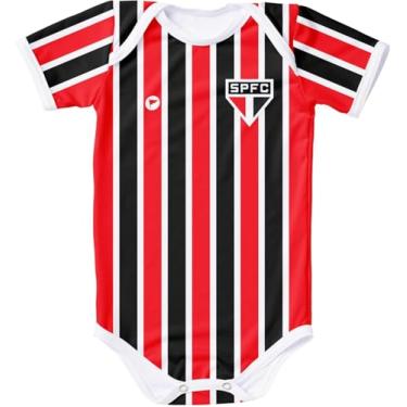 Imagem de Torcida Baby Body Listrado SPFC São Paulo, Proteção UV, Unissex Bebê (G)