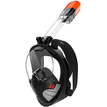 Imagem de Máscara de Snorkel Face Completa com Suporte para Câmera Equipamento Snorkeling Visão Panorâmica 180 Graus Respiração Anti-Vazamento Anti-Embaçamento Dry Top Adulto e