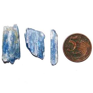 Imagem de 05 Cianita Azul Lamina Bruto Pedra Natural 10 a 30mm Class B - Cristai