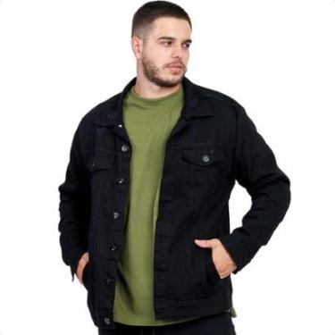 Imagem de Jaqueta Jeans Preta Destroyed Detalhe Premium Masculina Slim-Masculino