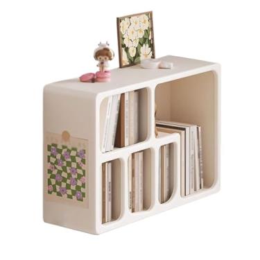 Imagem de KEG801302 Estante branca para armazenamento de livros, prateleira de armazenamento multigrade, prateleira decorativa de placa de densidade, para sala de estar, escritório, cozinha, prateleira