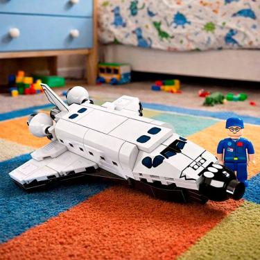 Imagem de Brinquedo Blocos Montar Nave Ônibus Foguete Espacial 106pçs