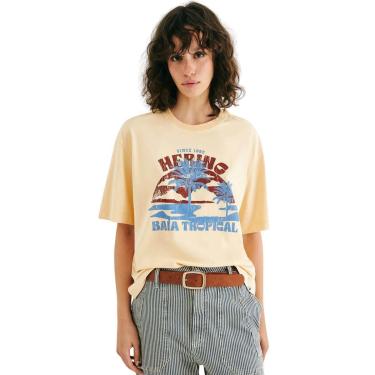 Imagem de Blusa Hering Estampa Baia Tropical Amarela-Feminino