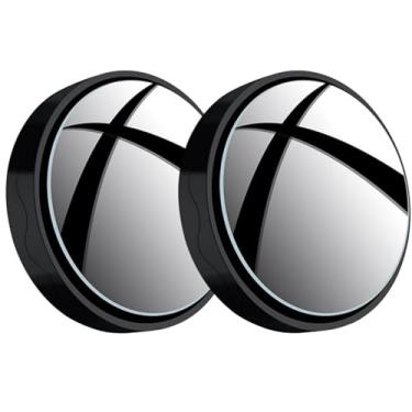 Imagem de Espelho de ponto cego com ventosa, espelho retrovisor lateral grande angular de 360° para carro, 2 peças