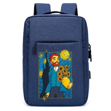 Imagem de Mochila Escolar Infantil Unissex Com Estampa DTF Pintura Van Gogh Com 