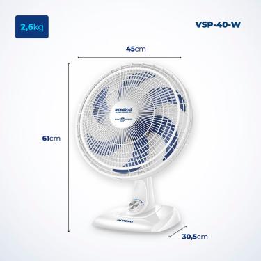 Imagem de Ventilador de Mesa Mondial 6 Pás Super Power VSP-40-W - 40cm 220V