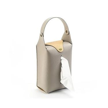 Imagem de Capa de caixa de lenços porta-lenços de papel toalha bolsa de armazenamento organizador de viagem em família decoração de casa suporte de caixa de lenços (cinza)