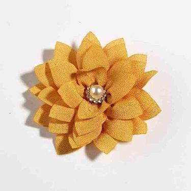 Imagem de 10 peças, 5,5 cm, 5,3 cm, tecido artificial, flor, para casamento, chiffon, festa de lótus, artesanato, casa, acessórios de cabelo, dourado