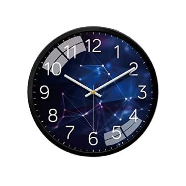 Imagem de Luz de cozinha decoração de luxo relógio de parede sala de estar relógio digital para pendurar na parede moderno e moderno relógio silencioso decoração (30,5 cm)