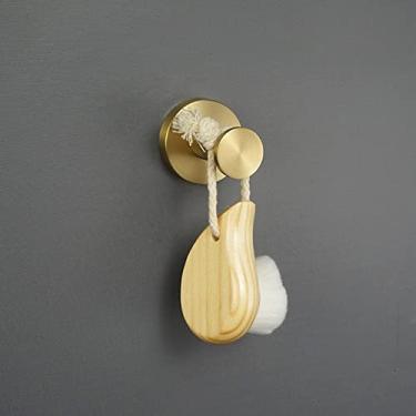 Imagem de Conjunto de acessórios de banheiro dourado escovado, suporte de papel para rolo de papel higiênico, toalheiro, anel de trilho, roupão, ferragens, gancho para roupão