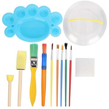 Imagem de SIWOTED YS8011 Conjunto de pintura infantil DIY Graffiti Fine Art Paleta de pincéis Balde de brinquedos de desenho