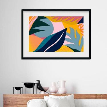 Imagem de Quadro Horizontal Folhagens Coloridas - 60X48Cm