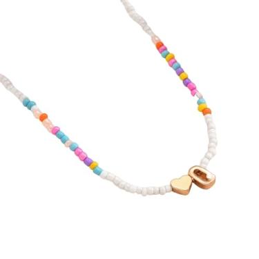 Imagem de tincolia Colar clássico de 26 letras com pingente de tartaruga com contas e clavícula feminina, acessórios de festa e presente