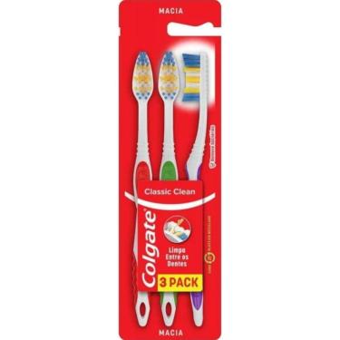 Imagem de Escova Dental Macia Colgate Classic Clean Kit Com 3 Pack
