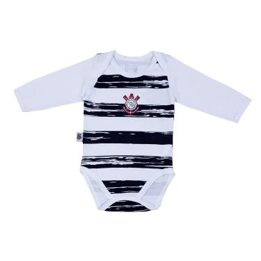 Imagem de Body Bebê Corinthians Listras Manga Longa Oficial