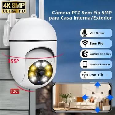 Imagem de Câmera IP PTZ WiFi 3MP Com Rastreamento Automático, Visão Noturna Colo