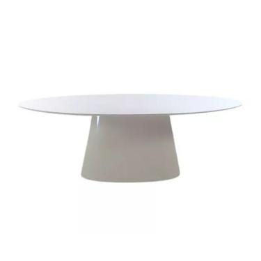 Imagem de Mesa De Jantar Cone Oval 160x90 Cm Laqueada Cores Branco