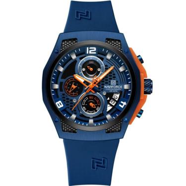 Imagem de Relógio De Pulso Masculino Pulseira De Silicone Casual Esportivo Impermeável Azul